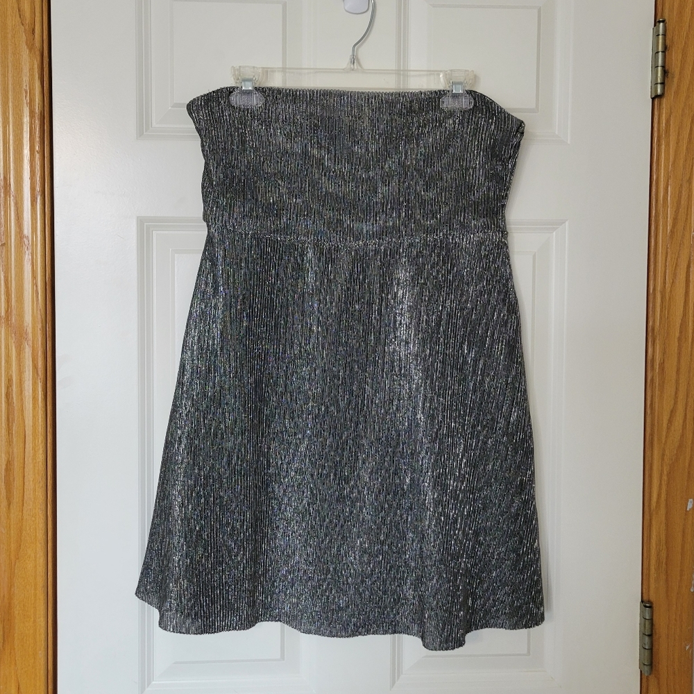 Metallic Strapless Mini Dress